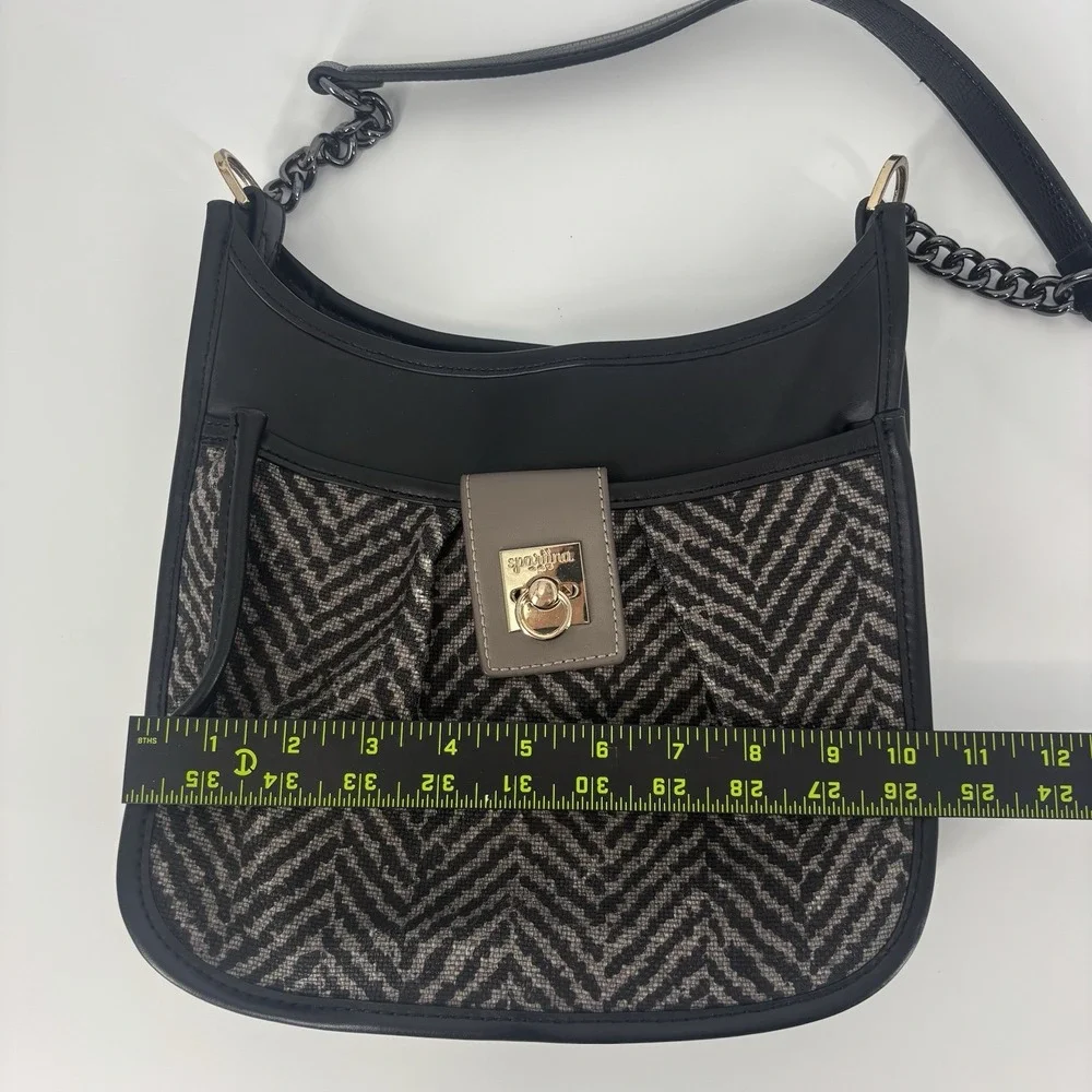 Spartina 449 Daufuskie Island Linen Leather Hobo Shoulder‎ Bag Purse Herringbone